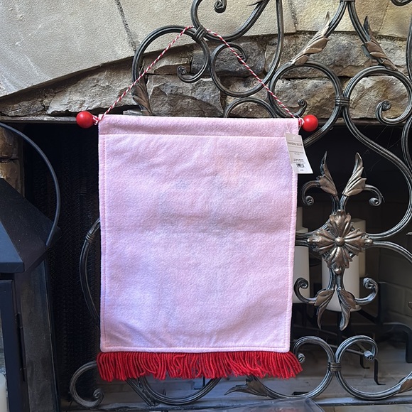 NWT Pink Fabric Reindeer Hanging Christmas Wall Decor - Picture 2 of 4